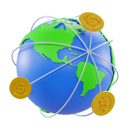 Global Transaction  3D Icon