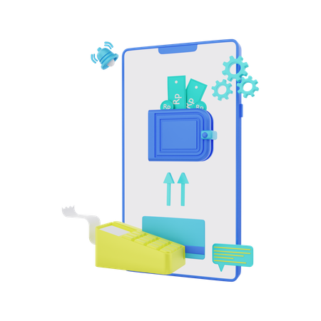 Global transaction of Rupiah  3D Icon