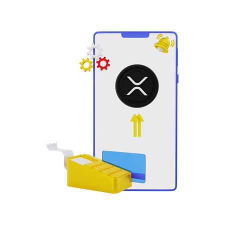 Global transaction of XRP  3D Icon