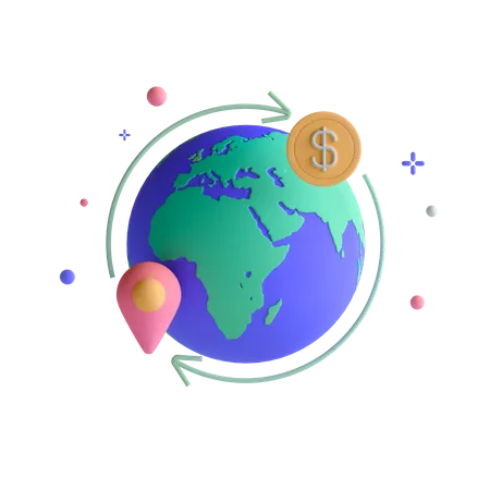 Global Transfer  3D Illustration