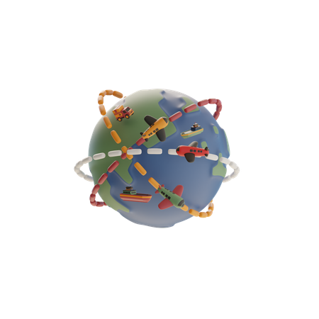 Global Transport Network  3D Icon