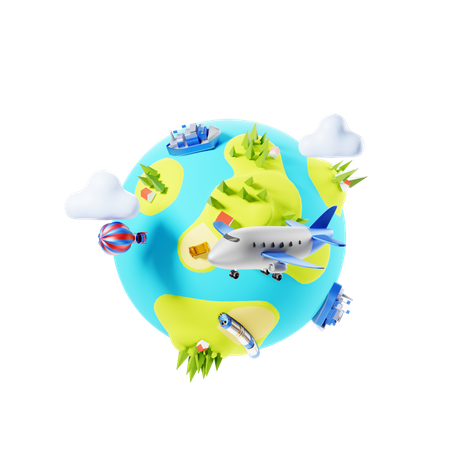 Global Transportation  3D Icon