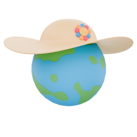 Global usando chapéu  3D Icon