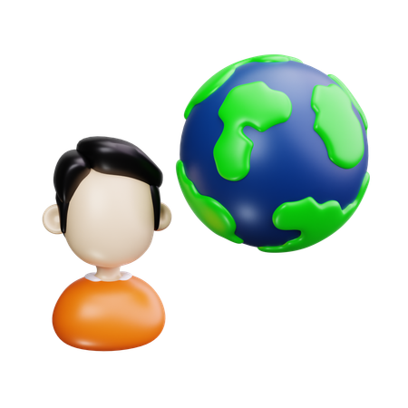 Global user  3D Icon