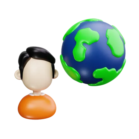 Global user  3D Icon