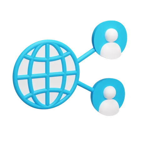 Global User  3D Icon