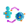 international user flow 3d logo