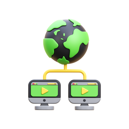 Global Video Network  3D Icon