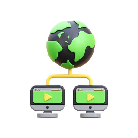 Global Video Network  3D Icon