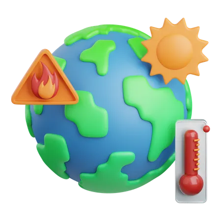 3 D Rendering Global Warming Isolated Useful For Ecology Energy Eco Green Recycling And Technology 3D Icon
