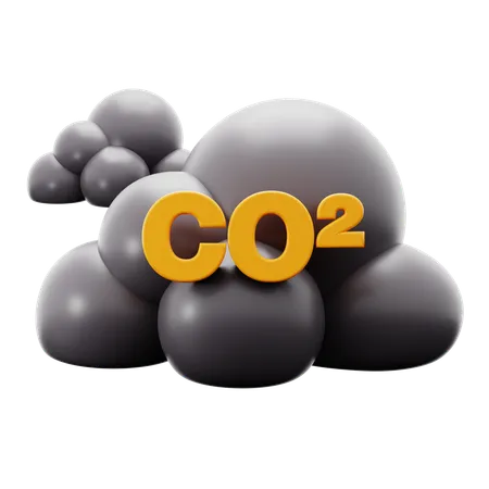 CO 2 Cloud Carbon Dioxide Emissions Global Ecology Factory Industry Exhaust Emission Smog 3 D Icon Illustration Render Design 3D Icon