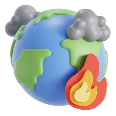 Global Warming Worldwide 3D Icon