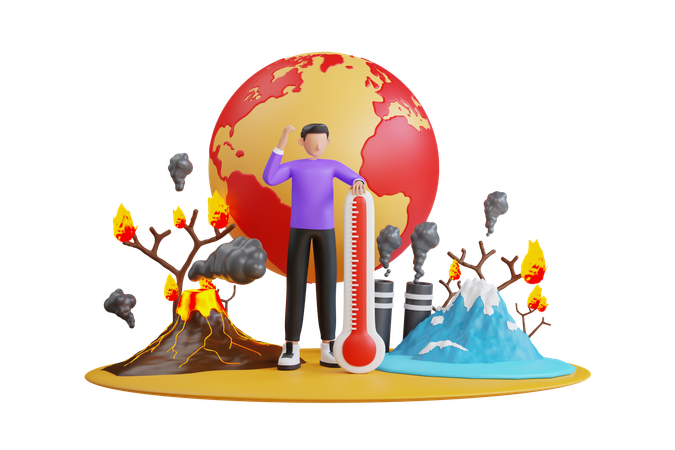 Global Warming  3D Illustration