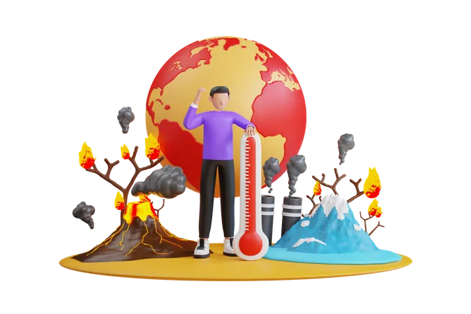 Global Warming  3D Illustration