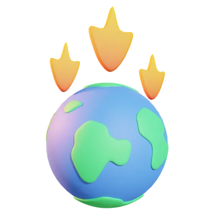 Global Warming 3D Icon