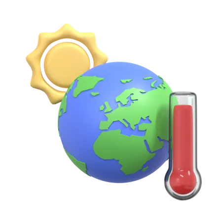 Global Warming 3 D Ecology Icon 3D Icon
