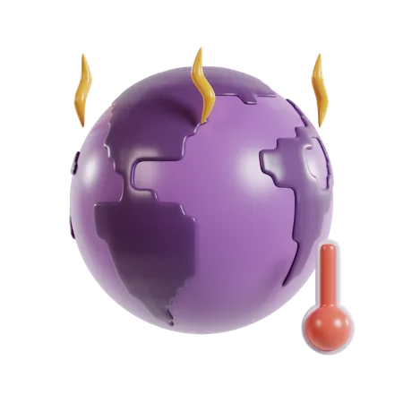3 D Illustration Of Global Warming Rendering Icon 3D Icon