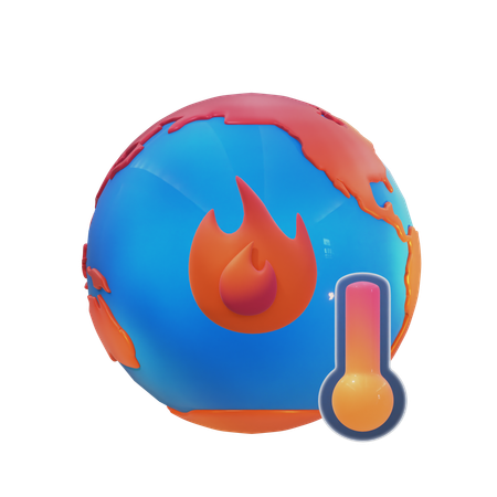 Global Warming Globe  3D Icon