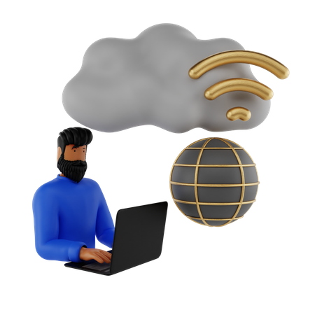 Wi-Fi global  3D Illustration