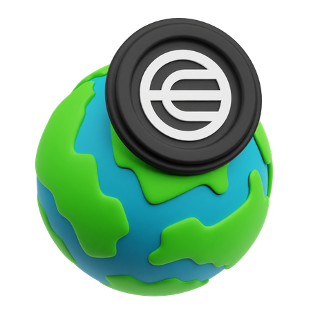 Global Worldcoin  3D Icon