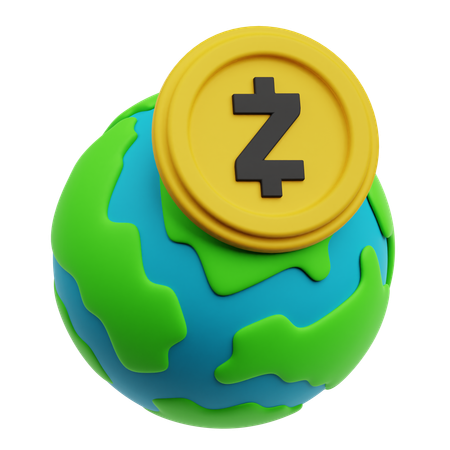 Global Zcash  3D Icon
