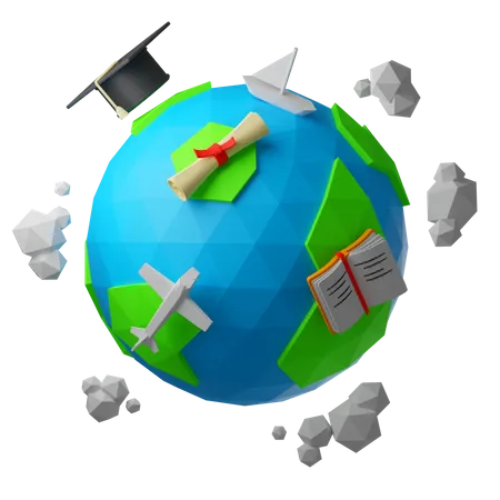 Globale Bildung  3D Icon