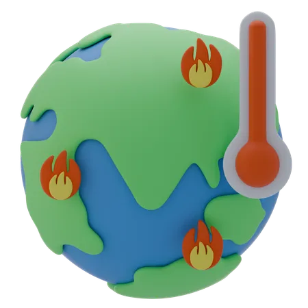 Globale Erwärmung  3D Icon