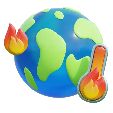 Globale Erwärmung  3D Icon