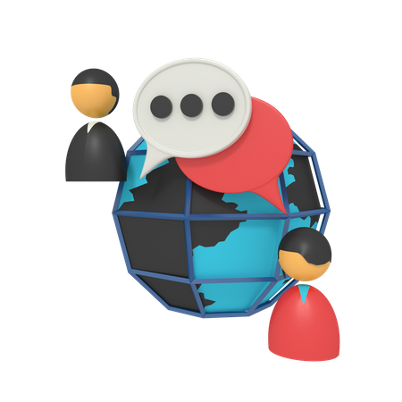 Globale Kommunikation  3D Icon