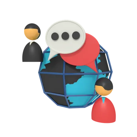 Globale Kommunikation  3D Icon