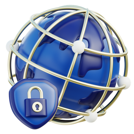 Globale Netzwerksicherheit  3D Icon