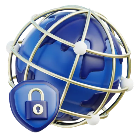 Globale Netzwerksicherheit  3D Icon