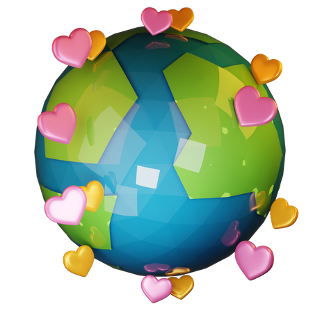 Globale ökologische Liebe  3D Illustration