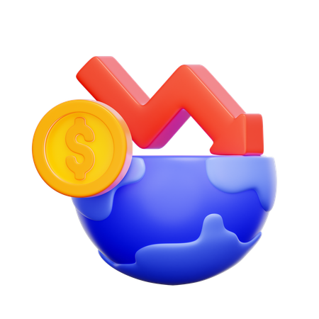 Globale Rezession  3D Icon