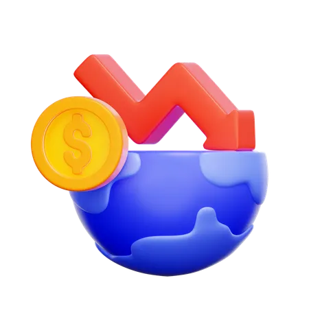 Globale Rezession  3D Icon