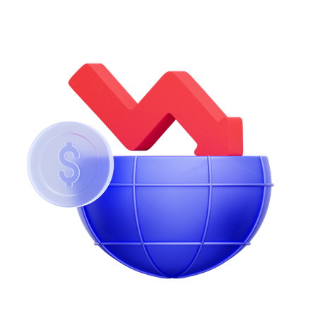 Globale Rezession  3D Icon