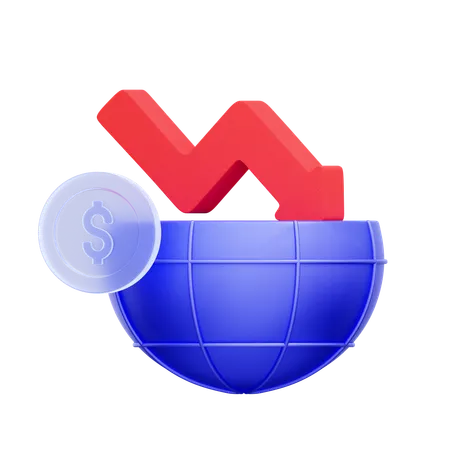 Globale Rezession  3D Icon
