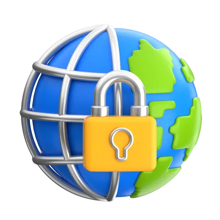 Globale Sicherheit  3D Icon