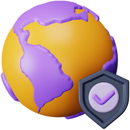 Globale Sicherheit  3D Icon