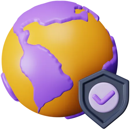 Globale Sicherheit  3D Icon