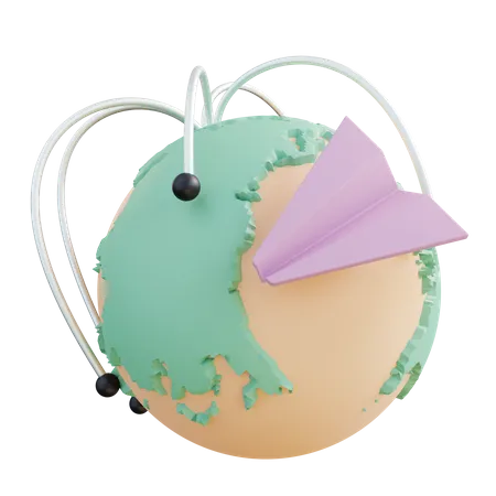 3 D Illustration Globale Site 3D Icon