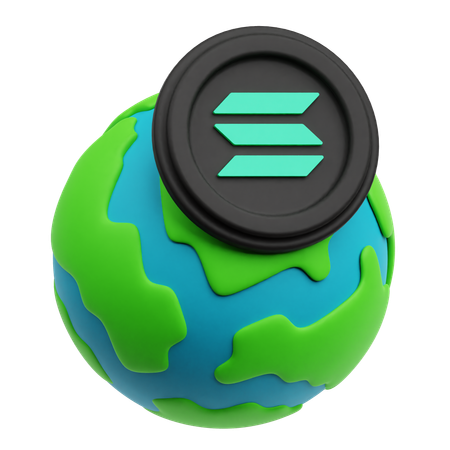 Globale Solana-Kryptomünze  3D Icon