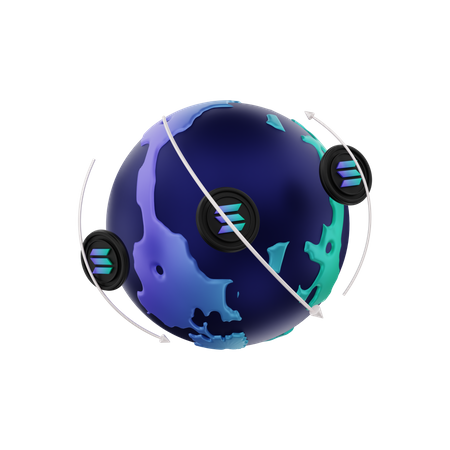 Globale Transaktion von Solana  3D Icon