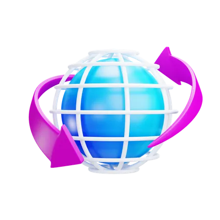 Globale Verbindung 3 D Illustration 3D Icon