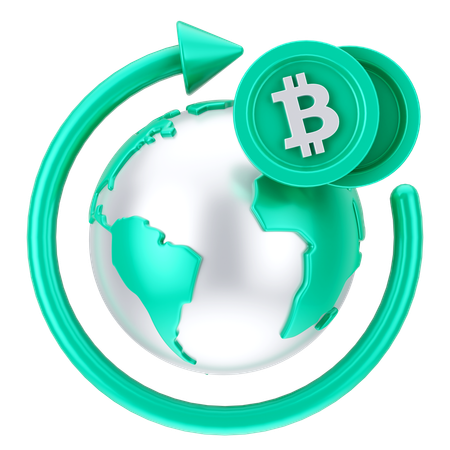 Globaler Bitcoin-Austausch  3D Icon