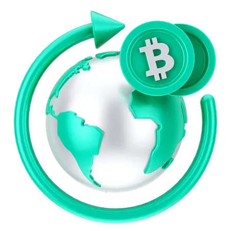 Globaler Bitcoin-Austausch  3D Icon