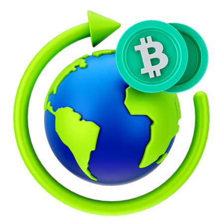 Globaler Bitcoin-Austausch  3D Icon