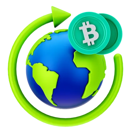 Globaler Bitcoin-Austausch  3D Icon