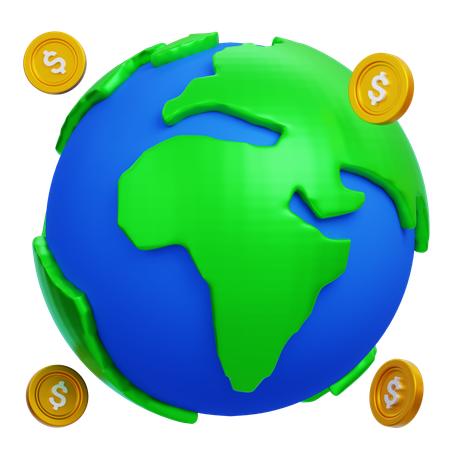 Globaler Dollar  3D Icon