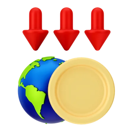 Globaler Geldverlust  3D Icon